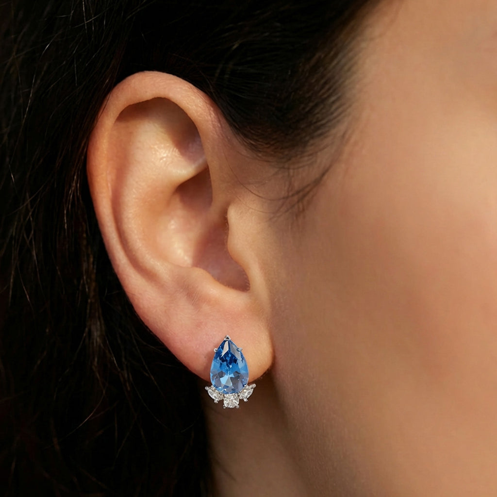 Teardrop Zircon Stud Earrings