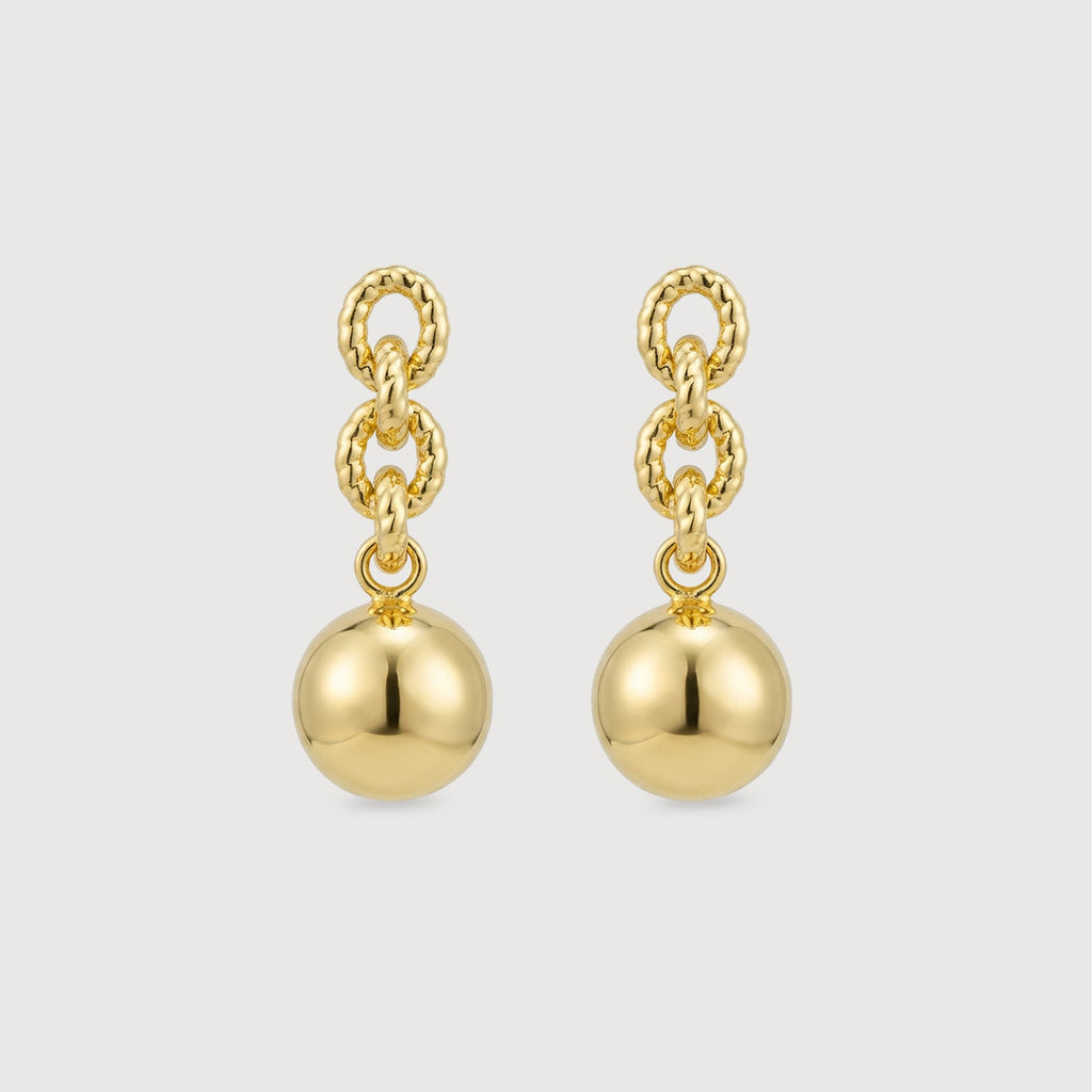 18K Gold-Plated Link Ball Drop Earrings