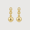 18K Gold-Plated Link Ball Drop Earrings