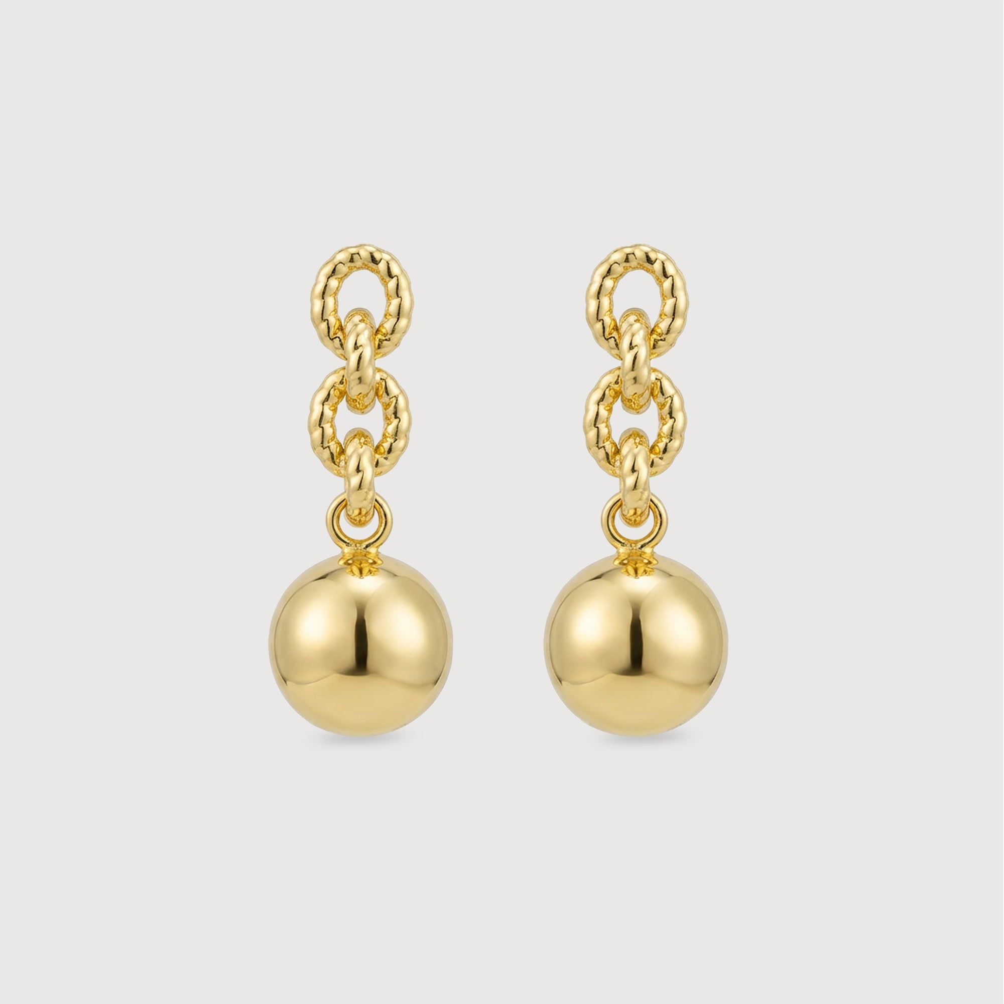 18K Gold-Plated Link Ball Drop Earrings