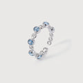 Adjustable S925 Bezel-Set Zircon Chain Ring