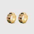 18K Gold-Plated Multicolor Zircon Hoop Earrings