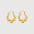 18K Gold-Plated Graduated Bead Hoop Earrings