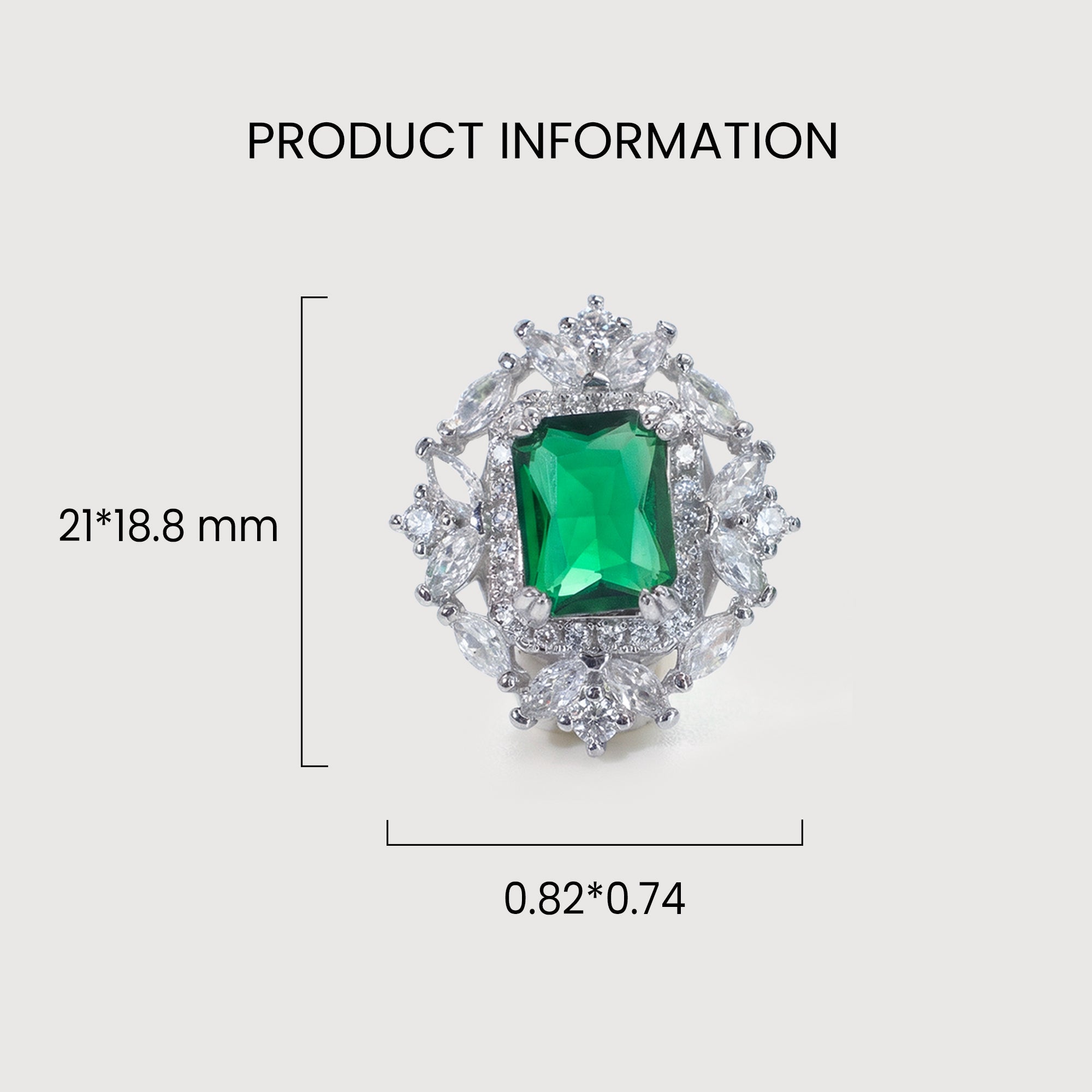 Emerald-Cut Green Zircon Halo Stud Earrings