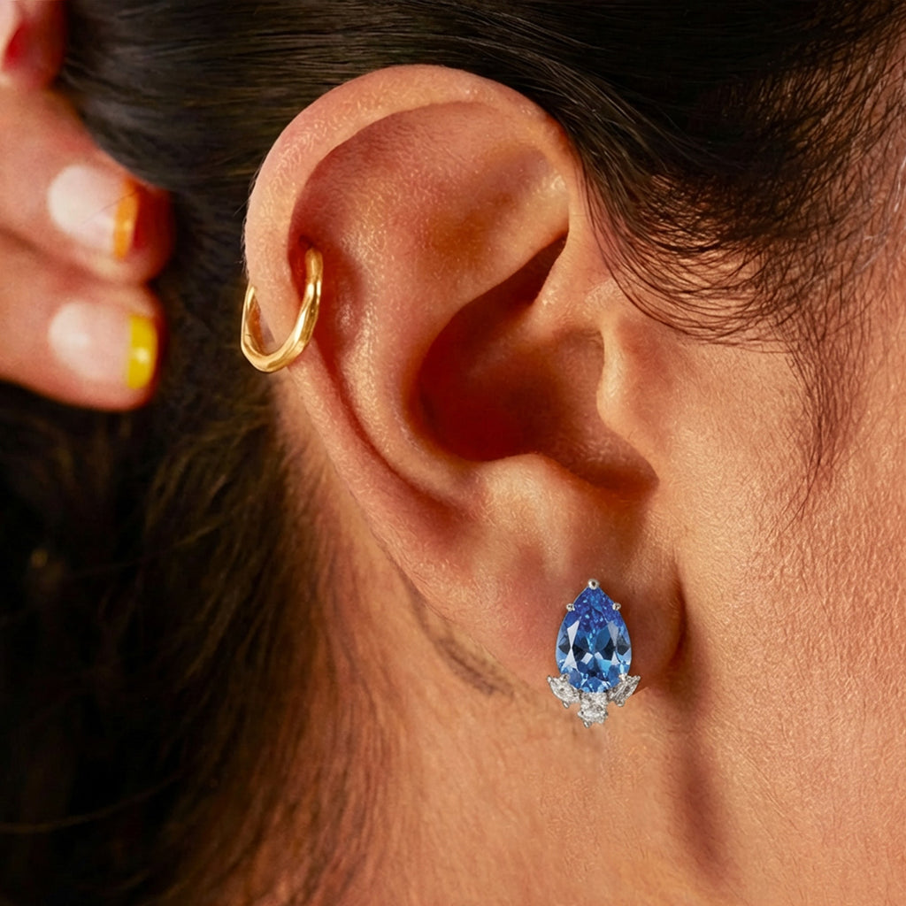 Teardrop Zircon Stud Earrings