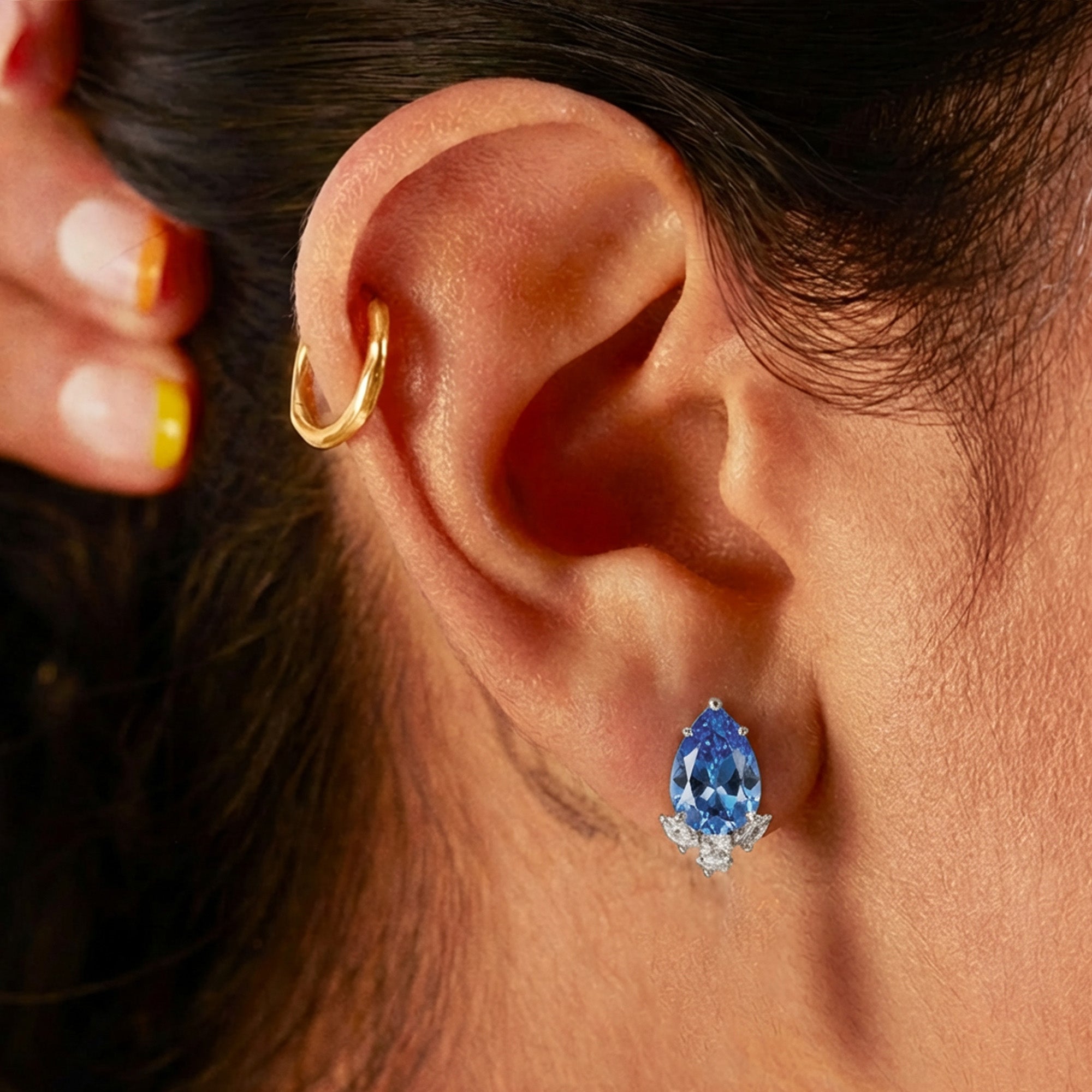 Teardrop Zircon Stud Earrings