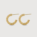 18K Gold-Plated Textured Zircon Hoop Earrings
