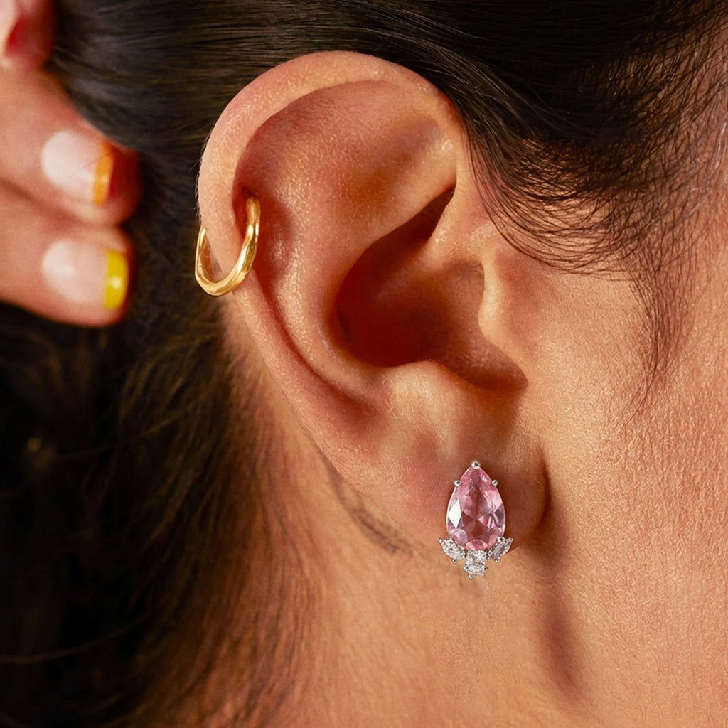 Teardrop Zircon Stud Earrings
