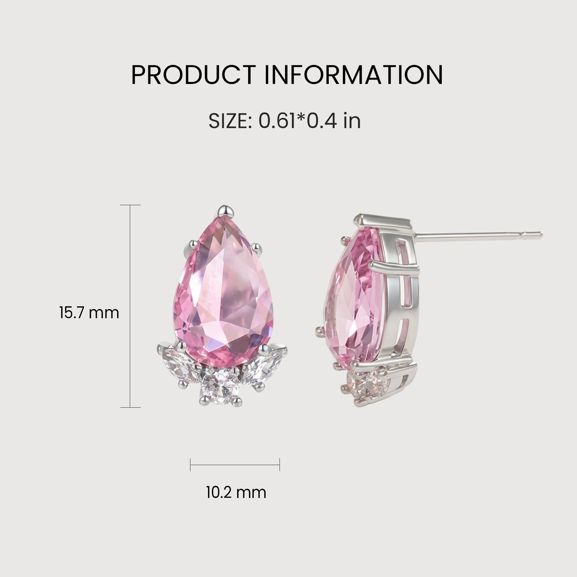Teardrop Zircon Stud Earrings