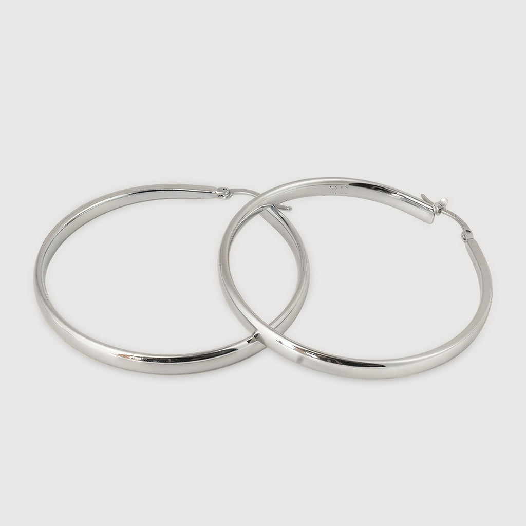 Large Polished Brass Hoop Earrings