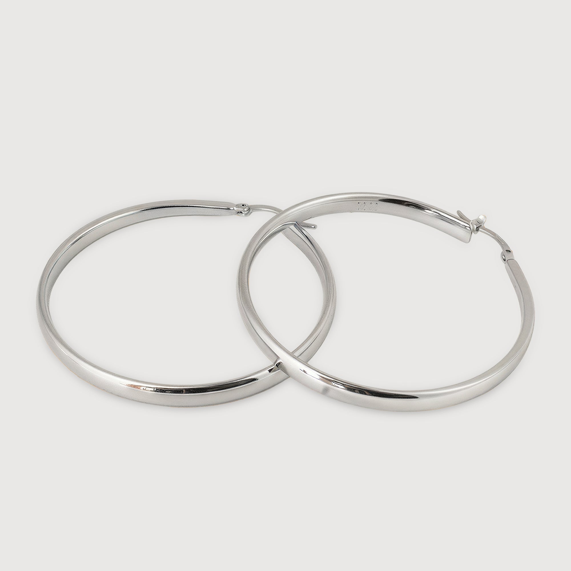 Large Polished Brass Hoop Earrings