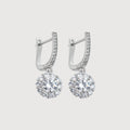 Round Halo Zircon Brass Drop Earrings