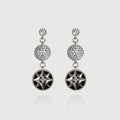 Silver-Tone Star Medallion Drop Earrings