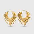 Textured Sunburst Hoop Earrings