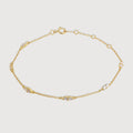 Gold-Tone Sterling Silver Twin CZ Station Bracelet