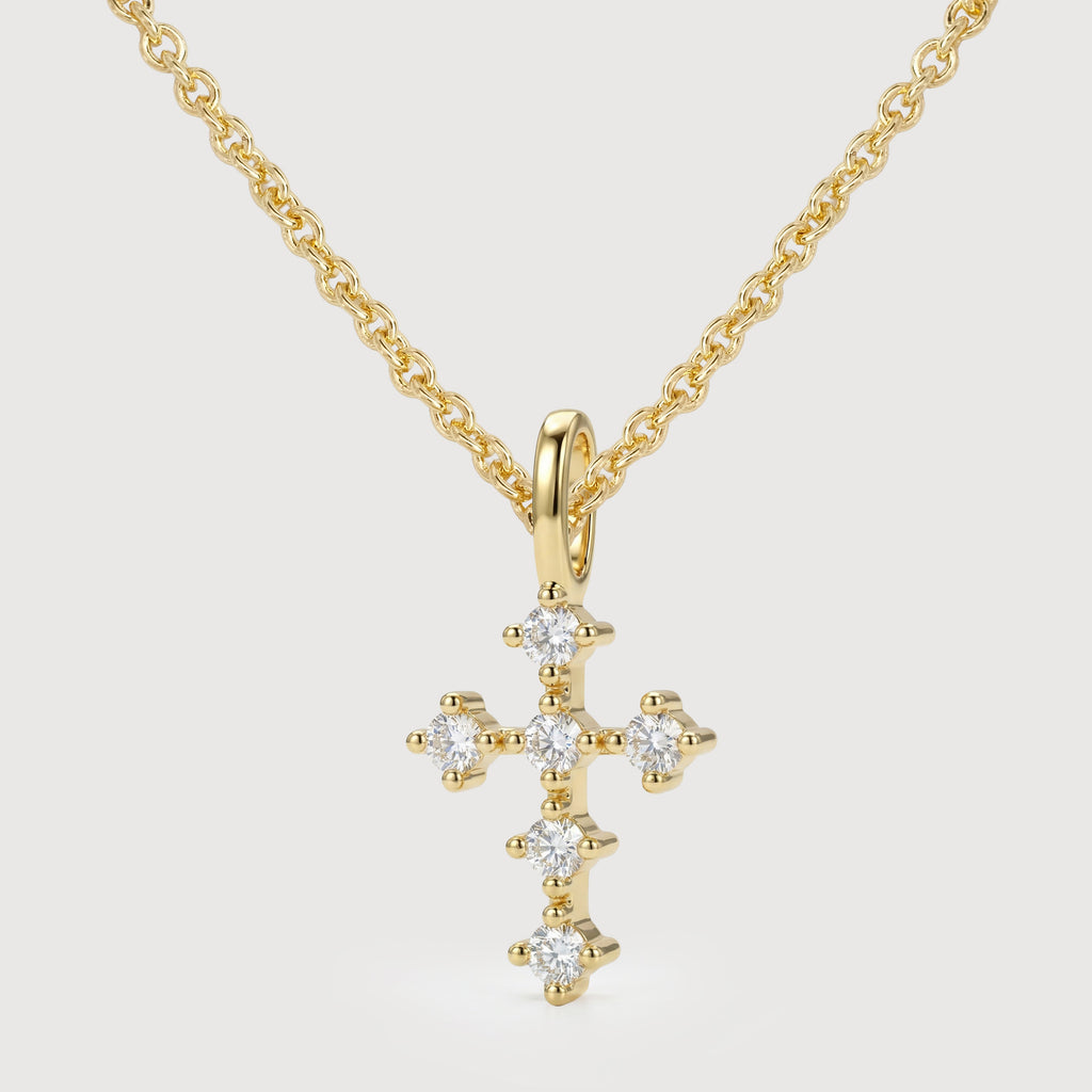 14K Gold-Plated S925 Clear Cross Necklace
