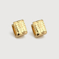 Woven Texture Rectangular Huggie Earrings