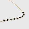 Black Faceted Bead Gold-Plated Necklace