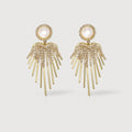 Pearlescent Zircon Wing Fringe Drop Earrings