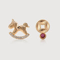 Asymmetric Rocking Horse Coin Stud Earrings