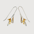 Two-Tone Lily Fishhook Drop Earrings
