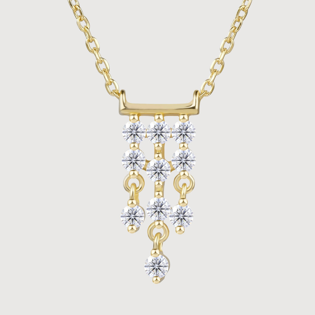 Crystal Cascade Sterling Silver Necklace