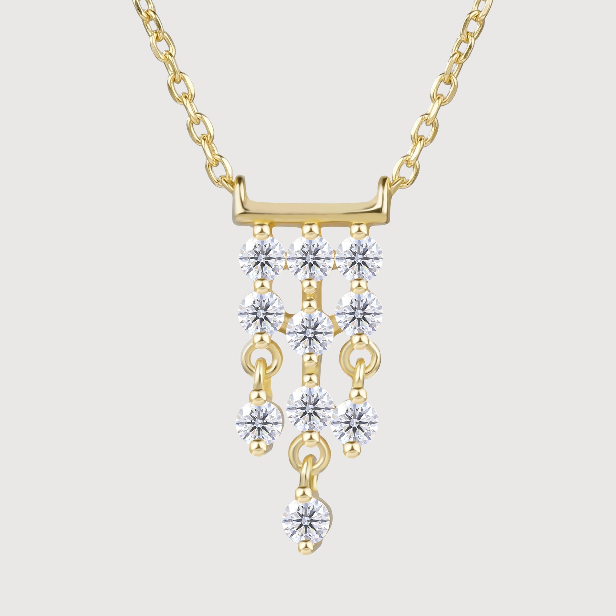 Crystal Cascade Sterling Silver Necklace