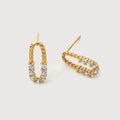 Twisted Oval Clear Stone Sterling Silver Studs