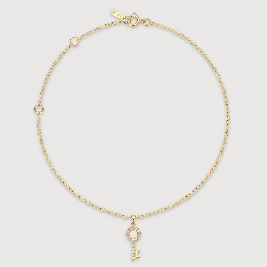 Pavé Key Pendant Sterling Silver Necklace