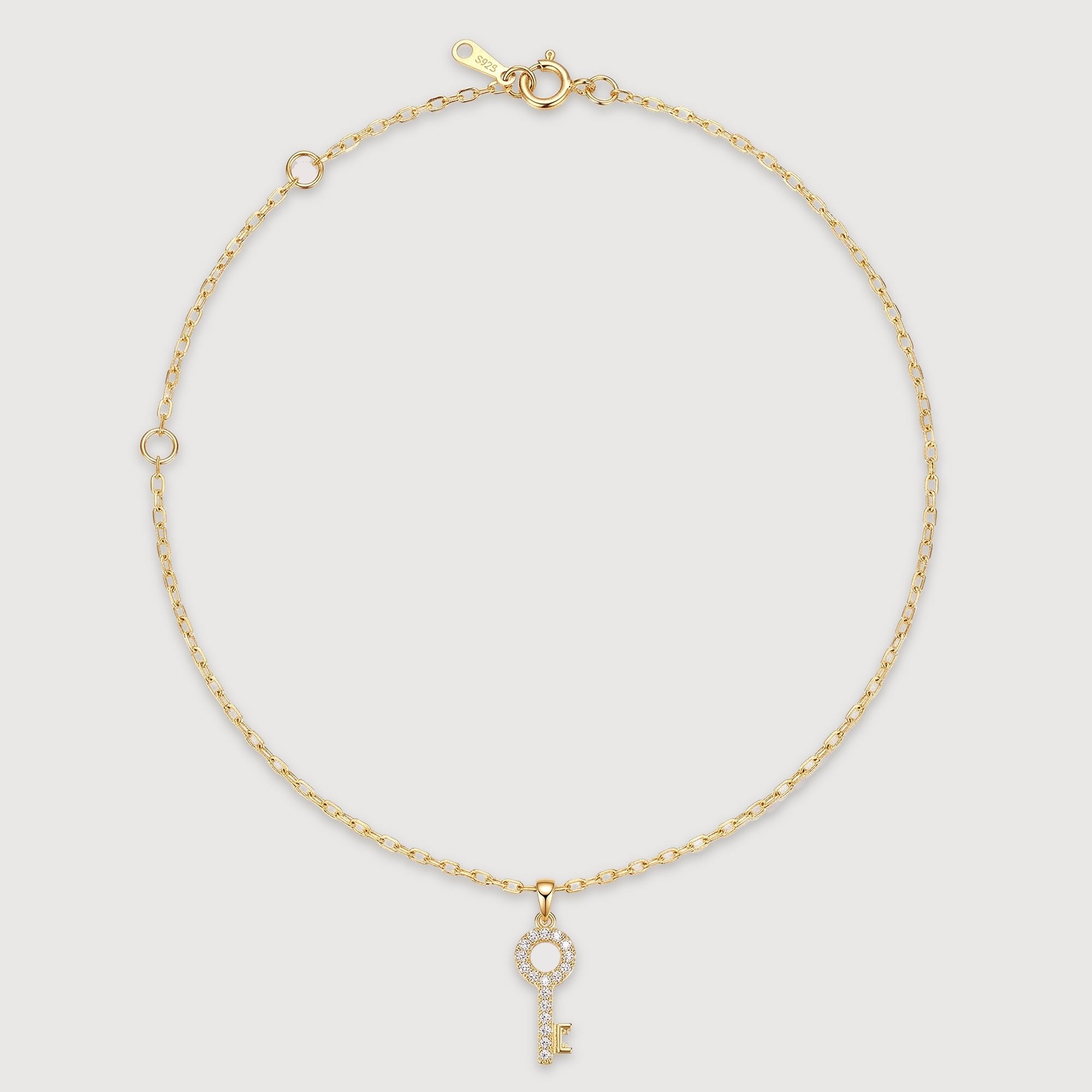 Pavé Key Pendant Sterling Silver Necklace