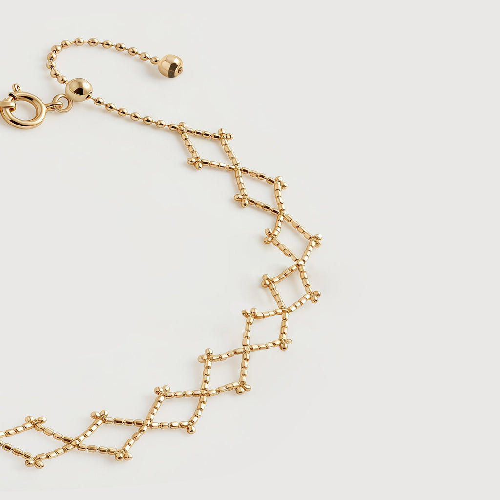 Gold-Tone Sterling Silver Lattice Bracelet
