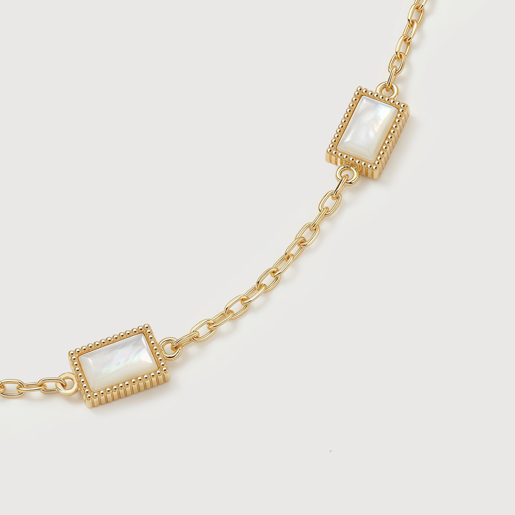 Gold-Tone S925 Silver Rectangular Inlay Bracelet