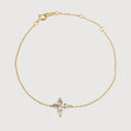 Gold-Tone Sterling Silver Floral CZ Bracelet