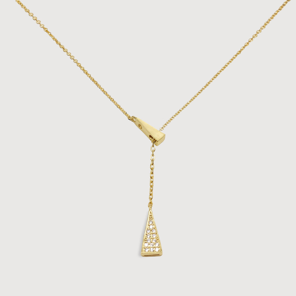 14K Gold-Plated Y-Drop Triangle Necklace