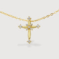 Gold-Plated S925 Crystal Cross Necklace