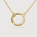 Textured Open Circle Sterling Silver Necklace
