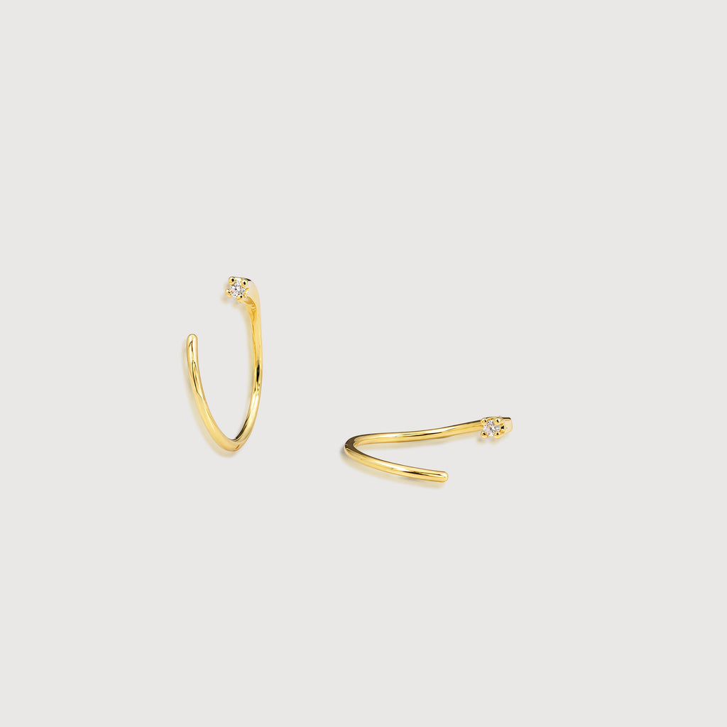 Gold-Plated 925 Silver Open Hoops