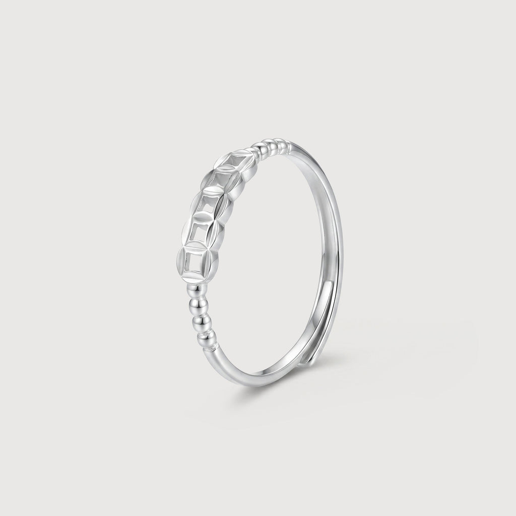 S925 Silver Geometric Open Band Ring