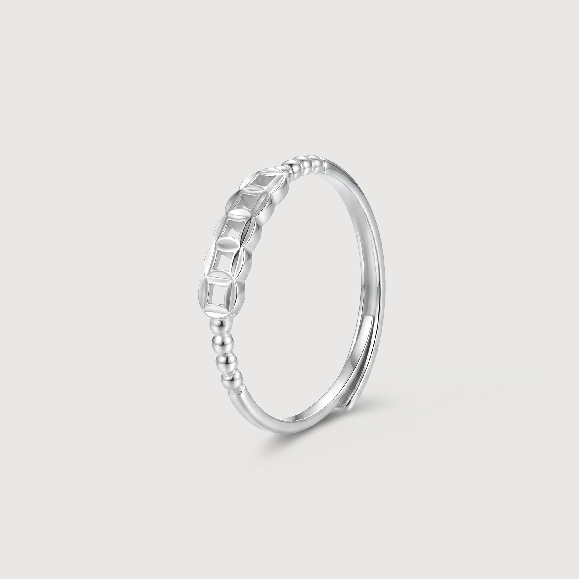 S925 Silver Geometric Open Band Ring