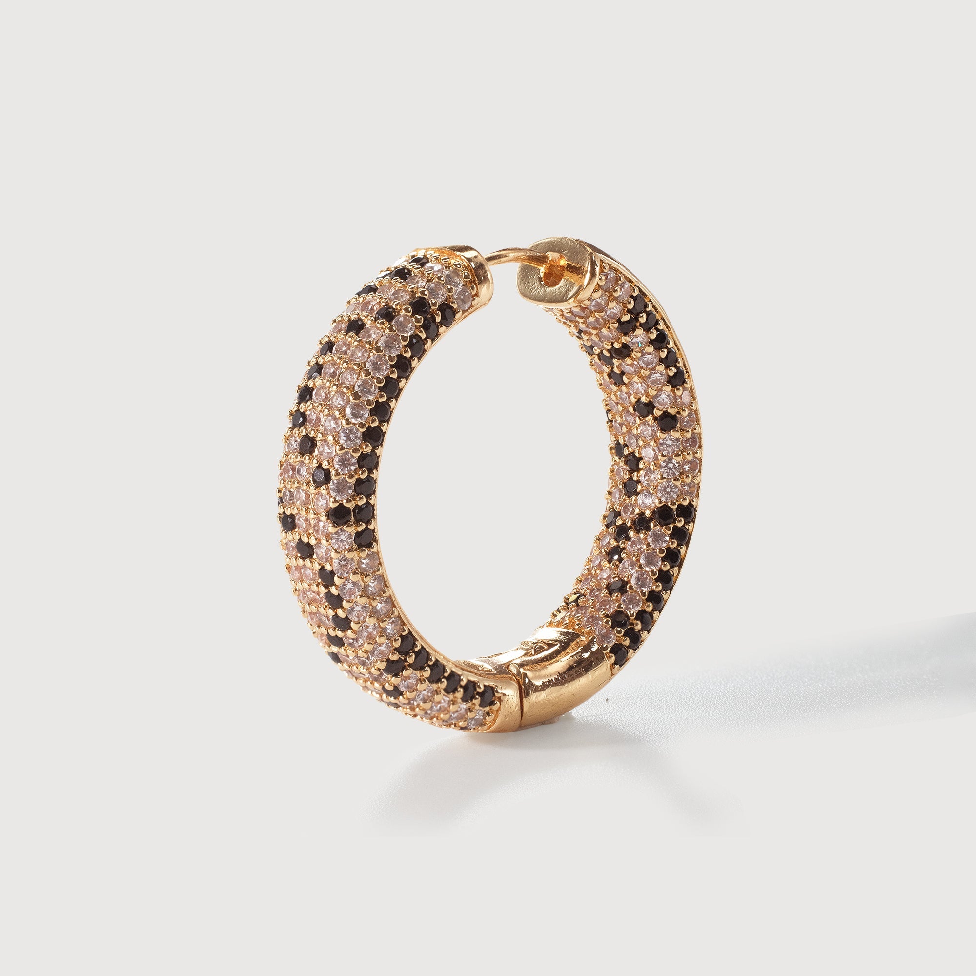 Pavé Leopard Pattern Hoop Earrings
