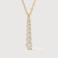 Gold-Plated Graduated Stone Bar Necklace