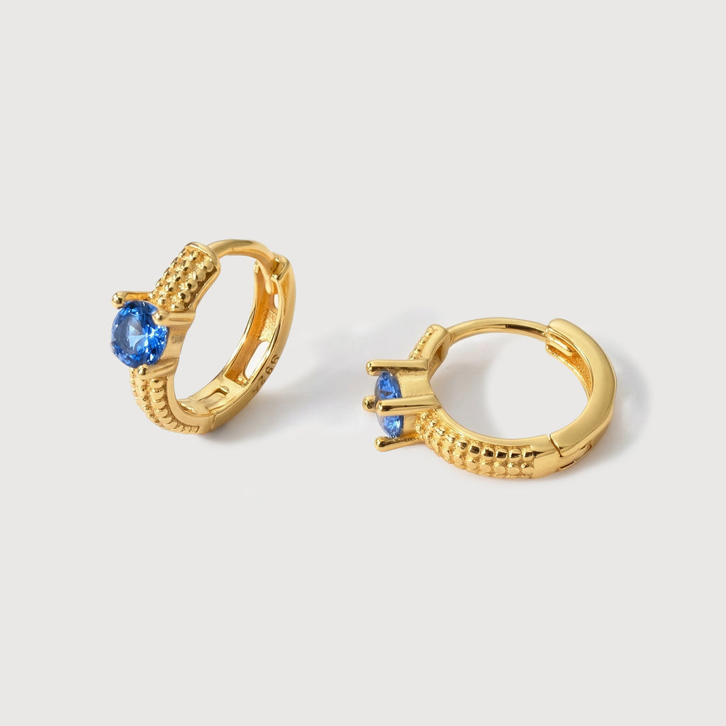 Blue Zircon S925 Huggie Earrings