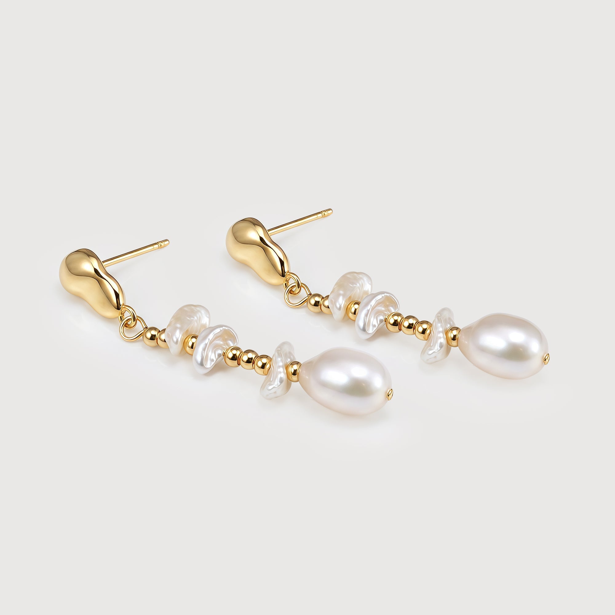 Baroque Pearl Beaded Drop Earrings