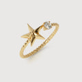 18K Gold-Plated S925 Star Zircon Open Ring