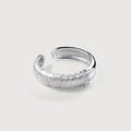 Textured Zircon S925 Silver Open Ring