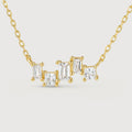 Gold-Plated S925 Geometric Clear Stone Necklace