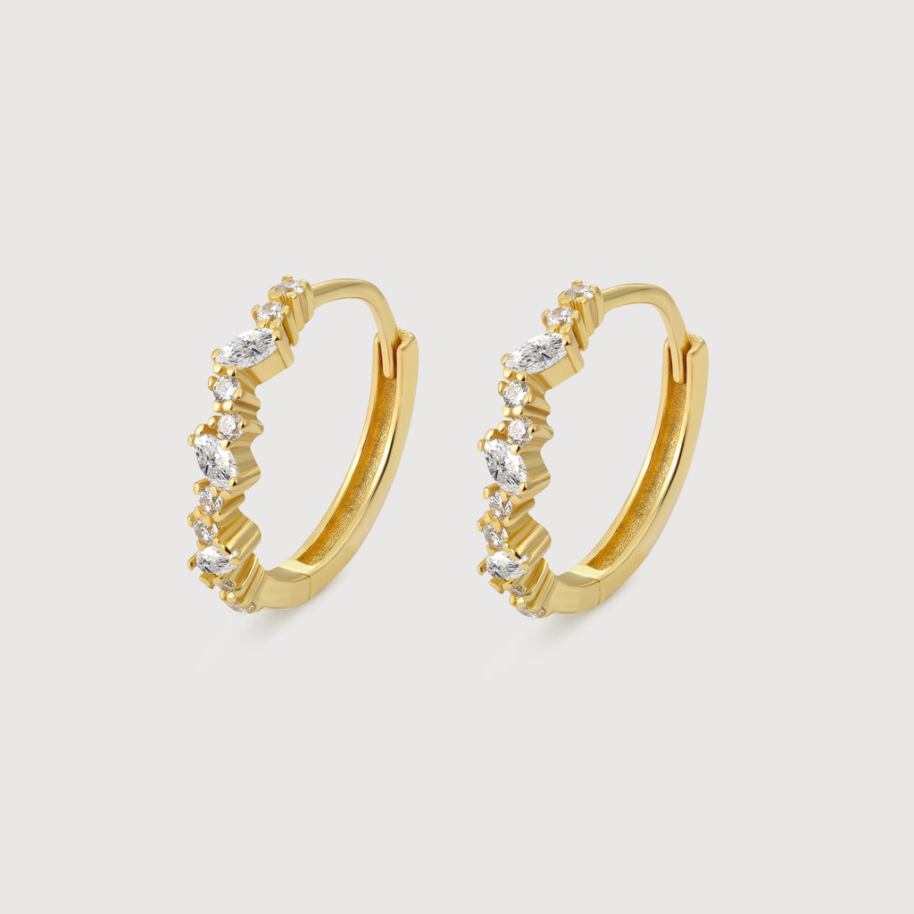 Graduated Marquise Zircon Hoop Earrings