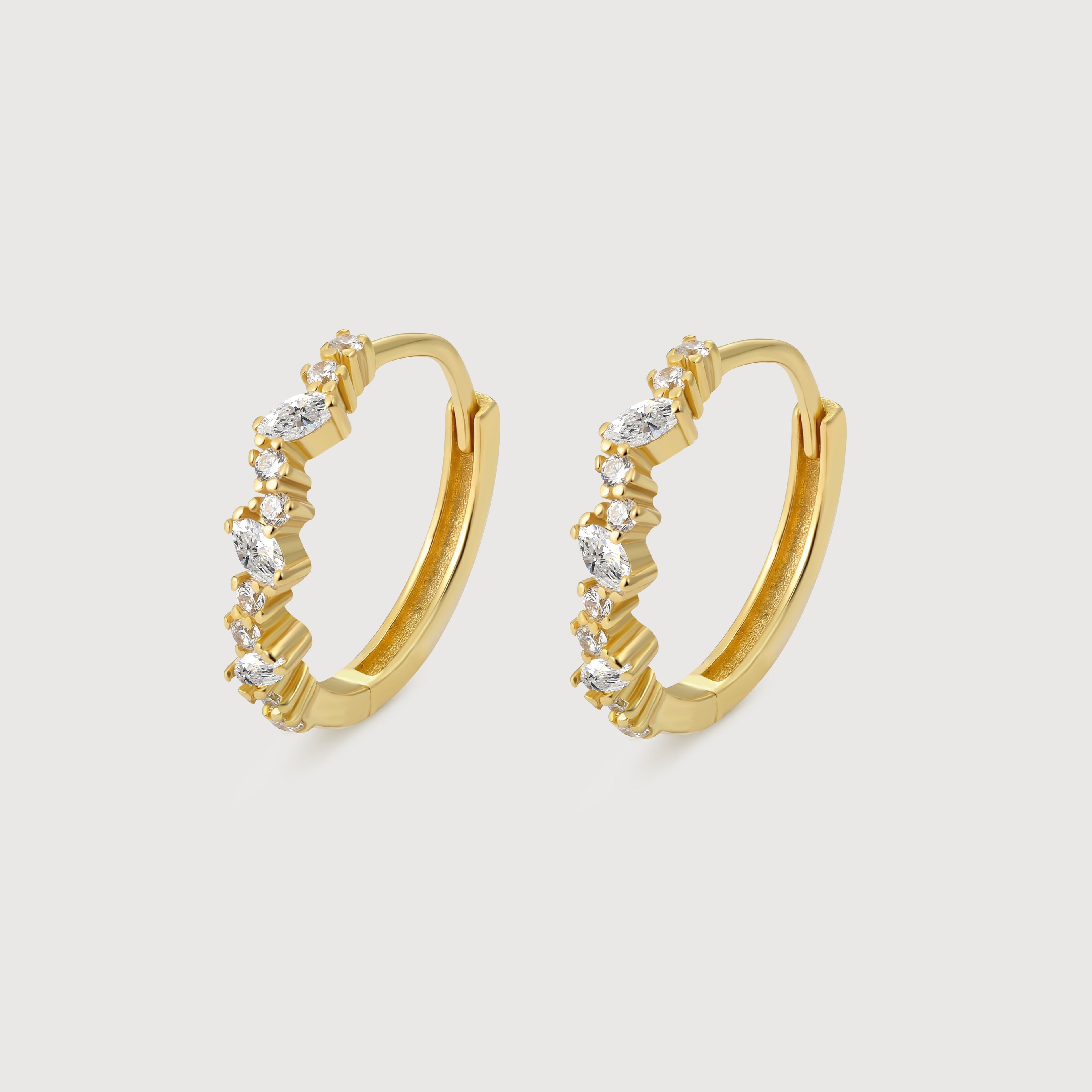 Graduated Marquise Zircon Hoop Earrings