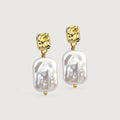 Gold Baroque Pearl Drop Earrings