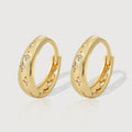 Star-Set Zircon Sterling Silver Hoop Earrings